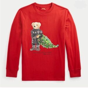 LIKE NEW Polo Ralph Lauren Holiday Bear Long-Sleeve Cotton T-Shirt, size 5